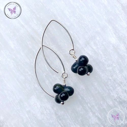 Blue Tiger Eye Drop Earrings